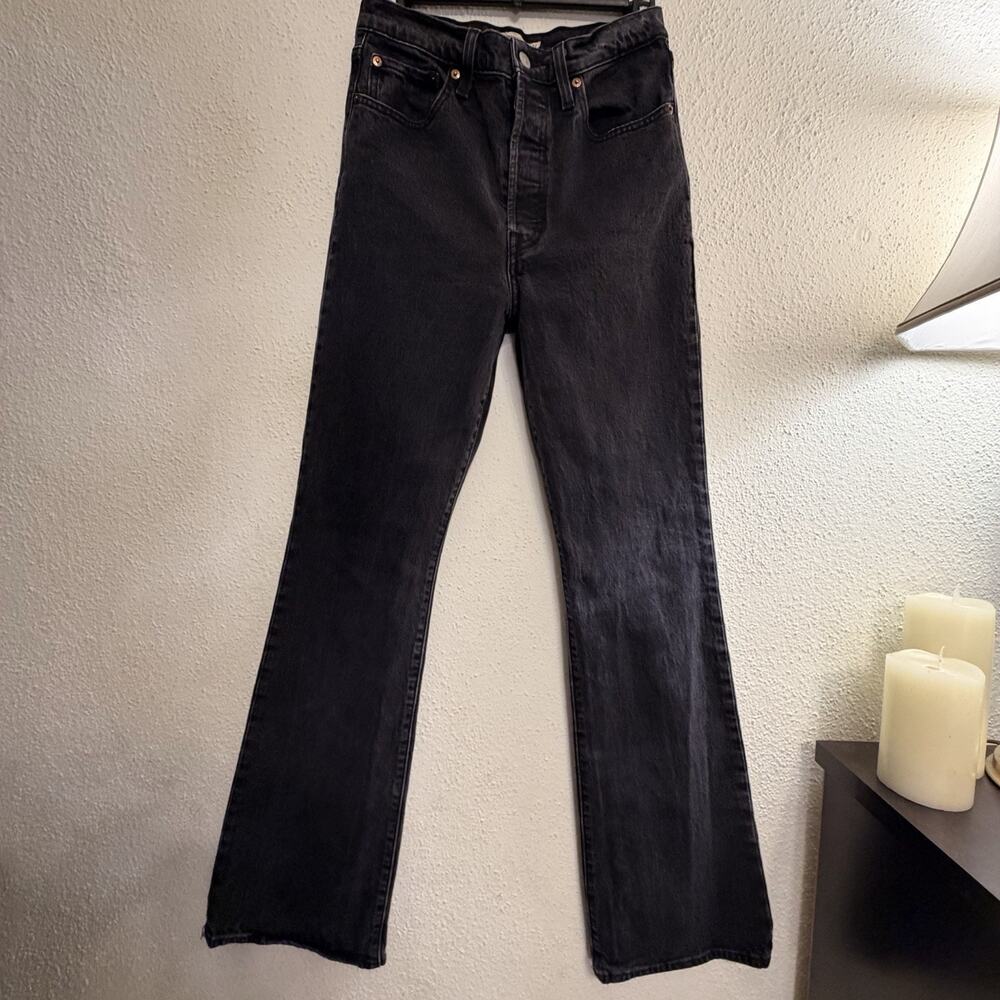 Levi’s Premium Ribcage Boot Jeans Women’s 27 Black High Rise Stretch Denim